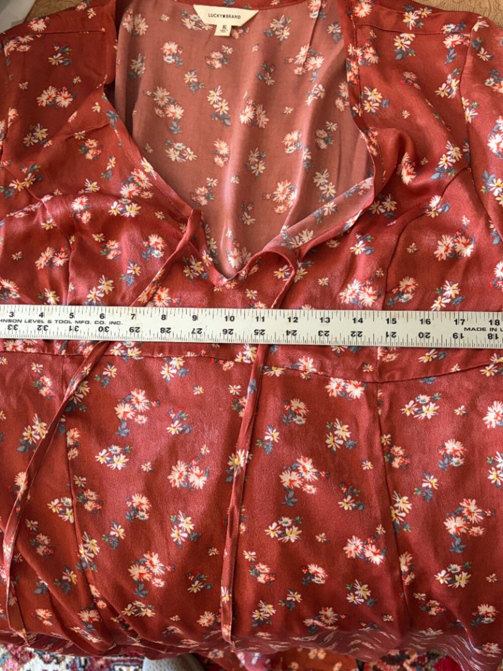 Lucky Brand Flutter Sleeve Midi Dress Size XL NWT Tie Back - Picture 9 of 10